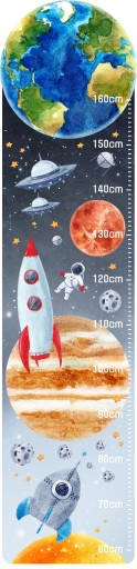 Наліпка МІРА ВИСОТИ для дітей КОСМІЧНІ ПЛАНЕТИ