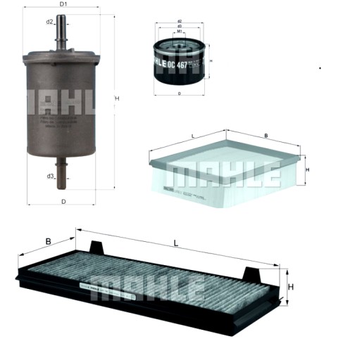 467 - КОМПЛЕКТ ФІЛЬТРІВ ДЛЯ RENAULT 2.0 16V KNECHT / MAHLE
