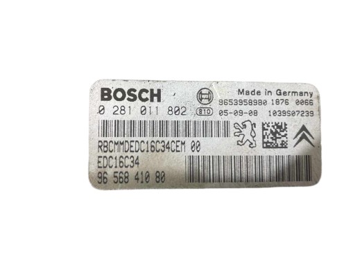 control unit of the engine XSARA PICASSO 1.6 HDI 0281011802 9656841080