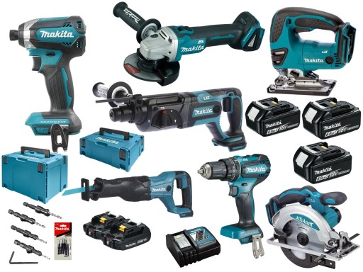 MAKITA 7pcs комбо набір інструментів 18V 5хаккумулятор