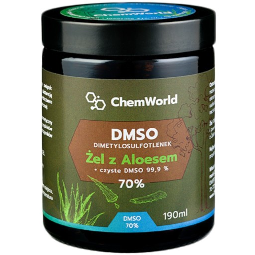 DMSO 99,9% Żel Moc 70% z Aloesem 99% natura 190 ml