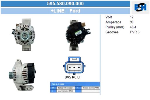 595.580.090.000 - Генератор bv psh генератор переменного тока ford 90a