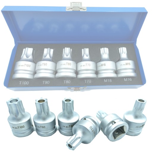 Набор бит Torx T70-T100 сплайн M16-M18 ударный