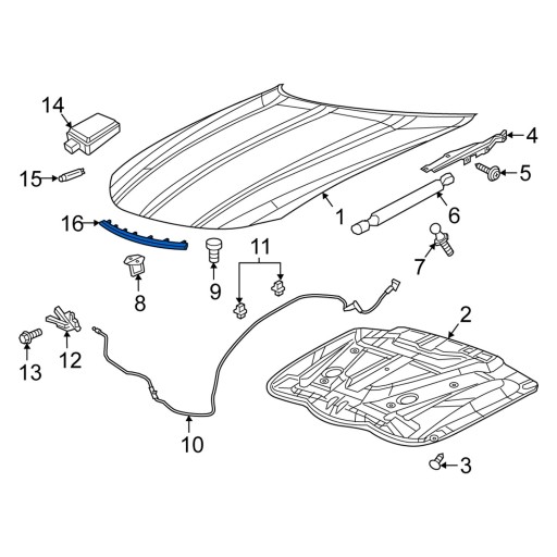 68040220AC - ПРОКЛАДКА РАДІАТОРА КАПОТА DODGE CHARGER 2011 -2014