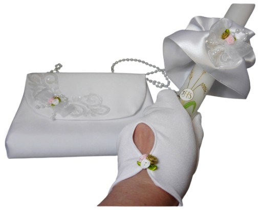 Шапочка для крапельниці, мішок для причастя, рукавички