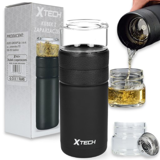 Термокружка з заваркою Xtech SIC-600ml чорна 600 мл