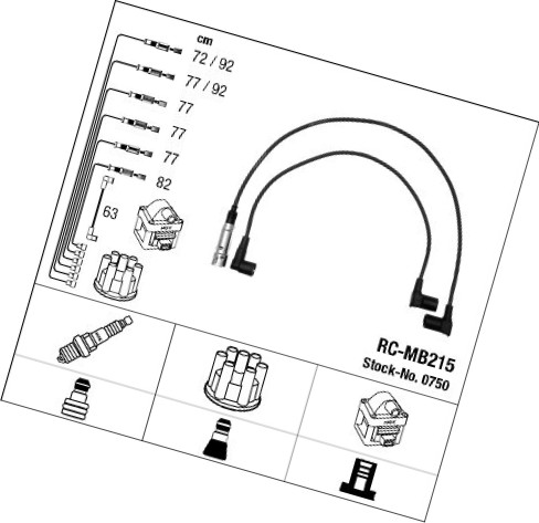 RC-MB215 - Кабелі запалювання ngk 0750 0750