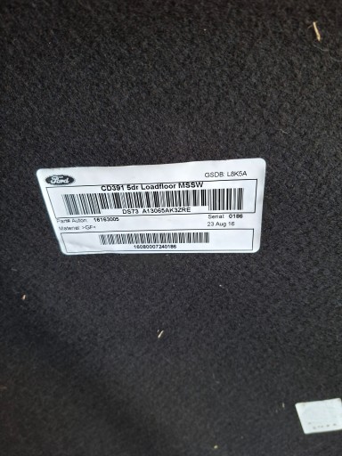 mats boot FORD MONDEO MK5 HB DS73-A13065AK3ZRE