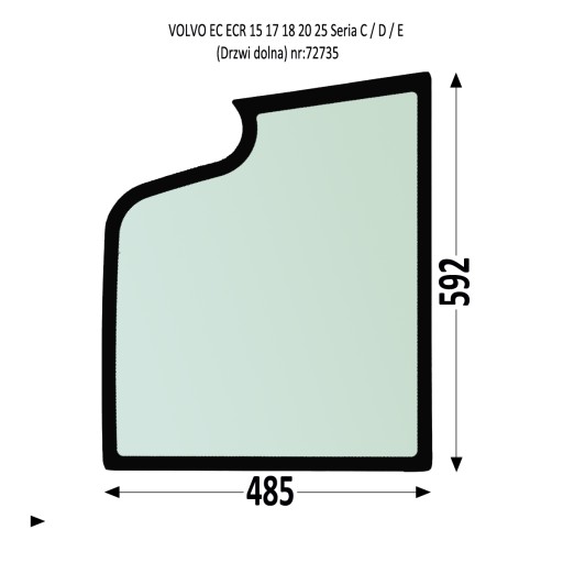 17482657 - Скло лівих дверей Volvo ECR25D EC15D EC18D EC20D EC27D
