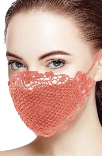 Бавовняна маска FACE LACE SALMON, рожева, 1 шт.
