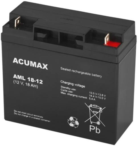 Аккумулятор перезаряжаемая батарея agm vrla acumax aml 12v 18ah apc rbc ups источник питания сигнализация