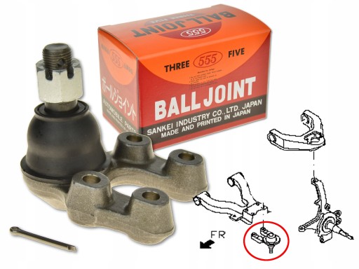 SB-N212 - RENAULT MAXITY 07 - ШТИФТ РЫЧАГА УПРАВЛЕНИЯ ПЕРЕДНИЙ НИЖНИЙ 555