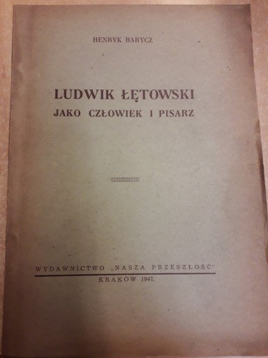 H. Barycz - Ludwik Łętowski jako człowiek i pisarz
