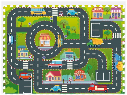 ПІНОПОРОНОВИЙ Килимок PUZZLE ROAD COIL