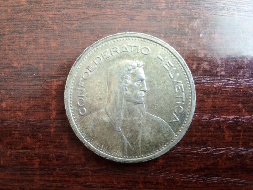Moneta 5 franków Szwajcaria 1954