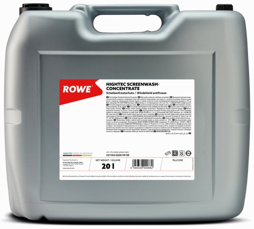 ROWE-SCREENWASH - CONCENTRATE-ОЧИСТИТЕЛЬ ОКОН-20Л