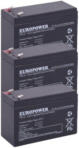БАТАРЕЇ TBC32 КОМПЛЕКТ АКУМУЛЯТОРІВ ДБЖ APC EATON POWERWALKER 3x EV 10-12
