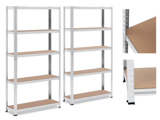 Набор из 2 стеллажей 90x30x180cm 5 полок по 175 кг ТБО