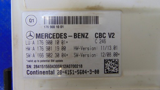 module control unit KOMFORTU A1769001001 MERCEDES B KLASA W246 A246 246 11-18R