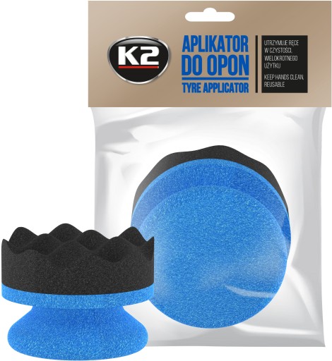 K2 APLIKATOR GĄBKOWY GĄBKA DO OPON PLASTIKU AUTA