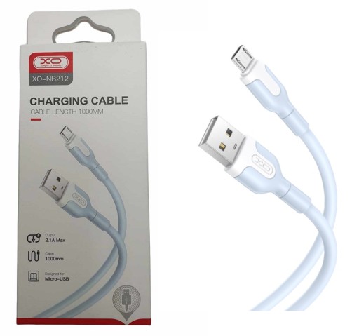 Kabel USB - microUSB typ B XO 1 m niebieski