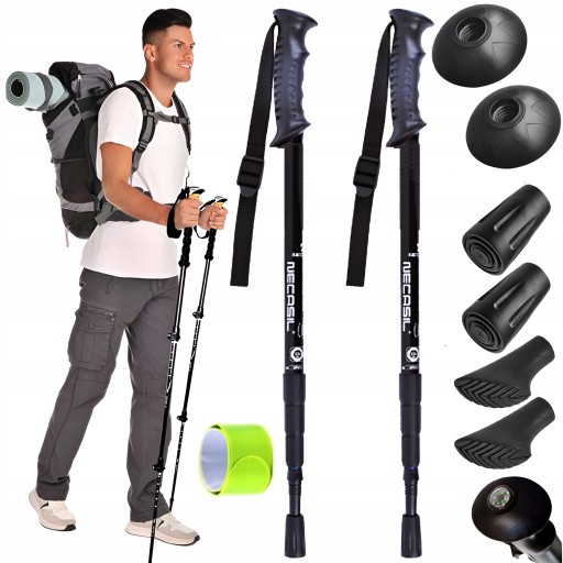 TREKINGOVÉ PALICE NA CHÔDZU PALICE NORDIC WALKING NASTAVITEĽNÉ 63-135 CM