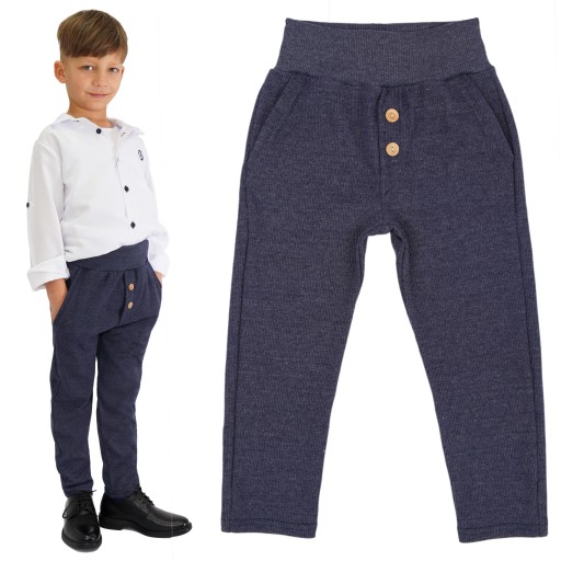 Granátové elegantné chlapčenské vizitkové nohavice slim beztlakové gumička veľ. 104
