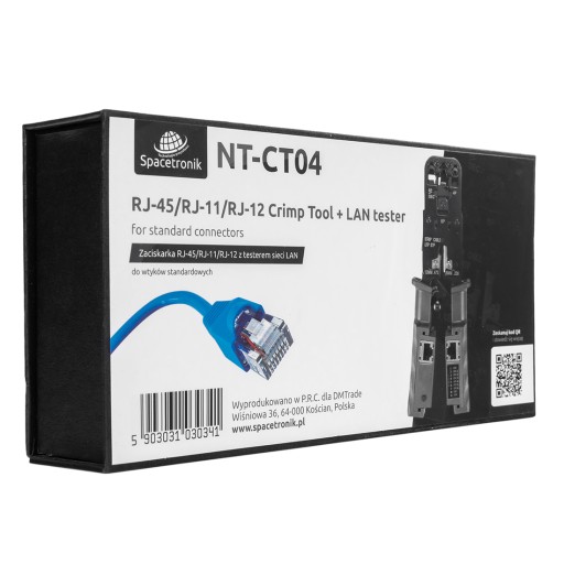 Zaciskarka wtyków RJ45 RJ 12 11 tester LAN NT-CT04