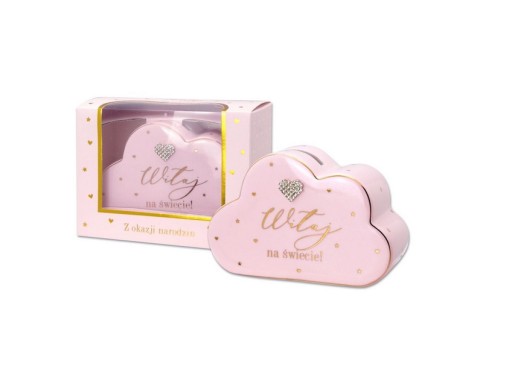 Скарбничка Mr. Dragon з написом Hello world рожева