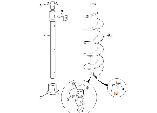 332/A2057 - Зуб бурової установки рифлений 332 / A2057 JCB