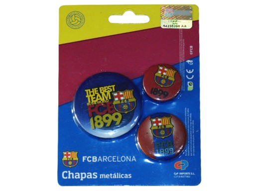 МЕТАЛЕВИЙ БЕЙДЖ 3 ШТ FC BARCELONA FCB