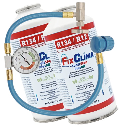 2X газ для прокалывания кондиционера с зажимом R134A R12 170 г + шланг