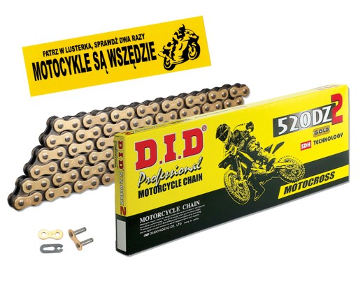 DID520DZ2G&B-102 - ЛАНЦЮГОВИЙ ПРИВІД DID 520 DZ 2 GB 102 ЛАНКИ ЗЛОТИЙ