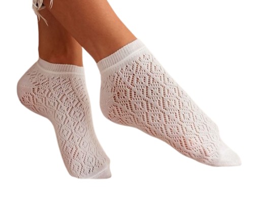 MILENA členkové ponožky dámske celé AŽÚR biele lemy 37-41