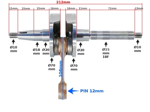 RMS100010200 - КОЛІНЧАСТИЙ ВАЛ PIAGGIO SFERA ZIP QUARTZ TYPHOON RMS