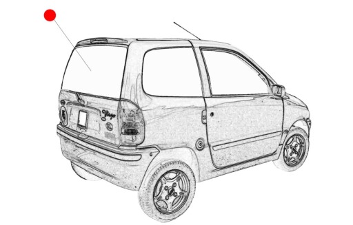 ZAM.1000429 - СТЕКЛО ЗАДНЕЕ ЛЮК MICROCAR VIRGO