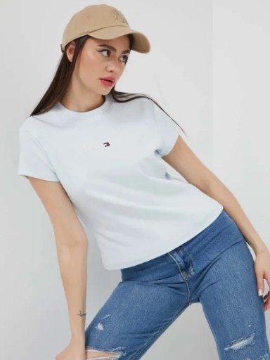 Tommy Hilfiger Jeans T-shirt damski bluzka z krótkim rękawem TOP r. XL