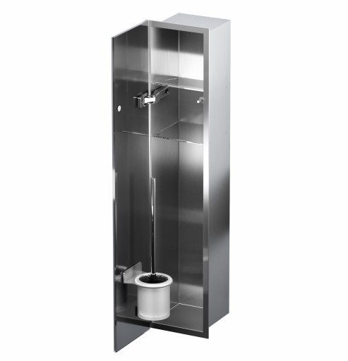 Schowek Wc na szczotkę i papier Szary Szklane Drzwi Flat 800 Lewy Outlet