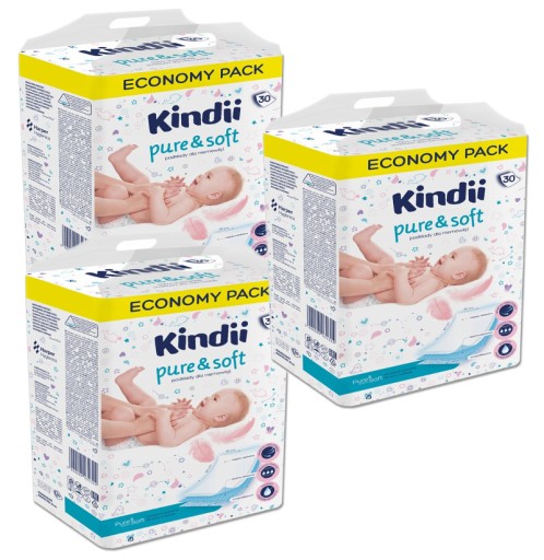 3× Простирадло для сповивання Kindii 60 см х 40 см 30 шт.