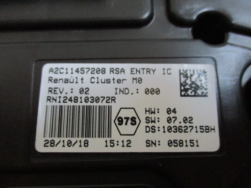 mutatók Zegary DACIA DUSTER II 248103072R