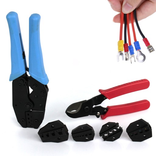 ОБЖИМНОЙ ИНСТРУМЕНТ ДЛЯ ОБЖИМА КАБЕЛЬНЫХ НАКОНЕЧНИКОВ 5 ШТАМПОВ