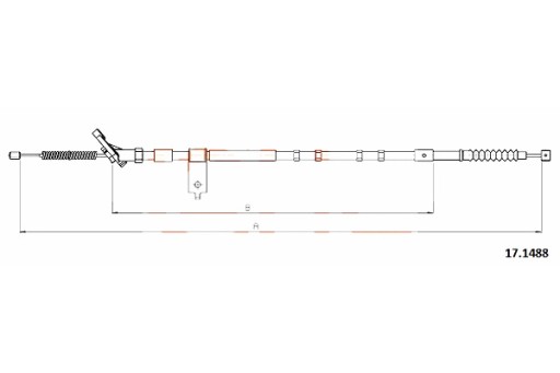 92.17.1488 - ТРОС РУЧНОГО ТОРМОЗА TOYOTA
