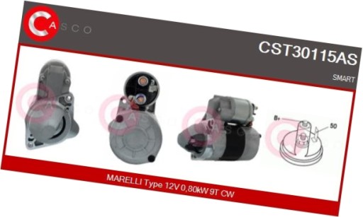 CASCST30115AS/RS7 - Стартер 12v 0.8kw - casco cst30115as