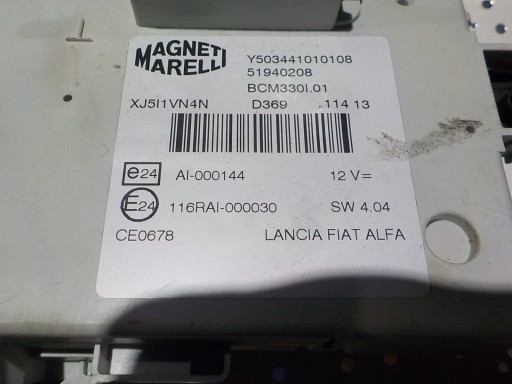 FIAT 500 BSM BSI module UCH 51940208 D369