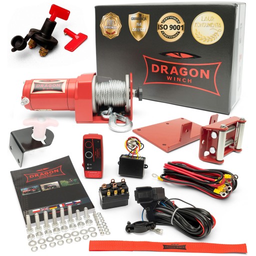 ЛЕБЕДКА DRAGON 1.1T 12V ЭЛЕКТРИЧЕСКАЯ ЛЕБЕДКА для четырехплугового плуга + пульт дистанционного управления