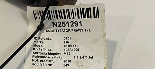 stoßdämpfer rechts heck FIAT DOBLO II
