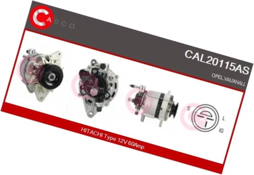 Генератор 12v 60a з колесом - casco cal20115as