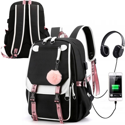 Багатокамерний шкільний рюкзак LSQ чорний