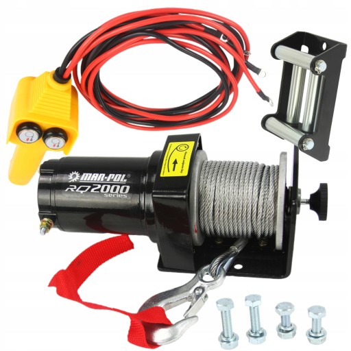 ЭЛЕКТРИЧЕСКАЯ ЛЕБЕДКА 12 В ДЛЯ ЧЕТЫРЕХПЛУГА ЛЕБЕДКА 2000 ФУНТОВ 907 КГ RQ2000