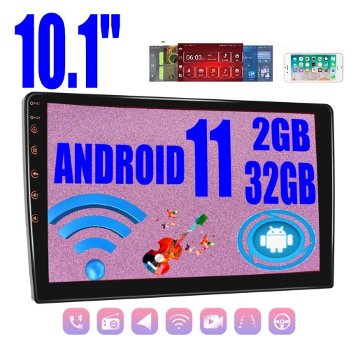 АВТОМОБІЛЬНИЙ РАДІОПРИЙМАЧ 1DIN ANDROID GPS 10 ' 2 / 32GB WIFI